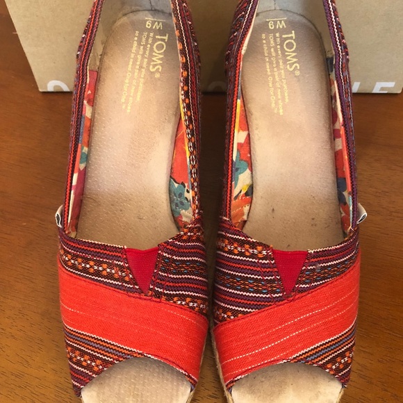 Toms printed espadrille wedges - Picture 2 of 5